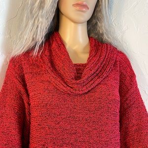 Jones size XL red and black cowlneck sweater